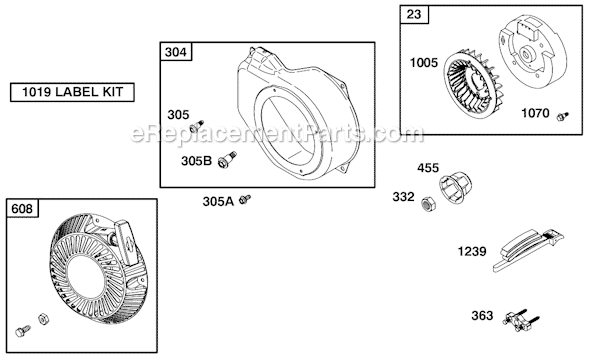 Page F Diagram and Parts List for 124332SERIES 8002 Briggs and Stratton Engine